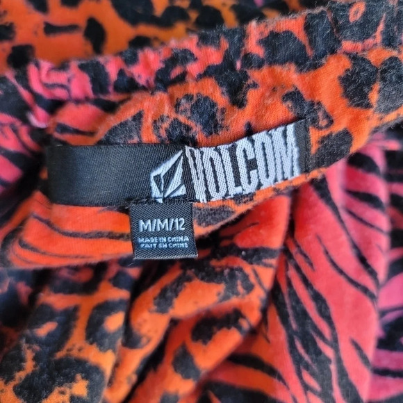 Volcom Women's Red Black Jersey Stretch Casual Strappy Sun Layered Dress M (12) - Picture 10 of 10